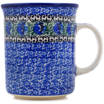 Polish Pottery Mug 15 oz Peacock Feather