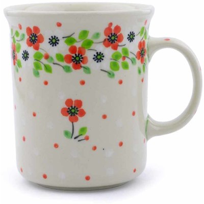 Polish Pottery Mug 15 oz Poppy Flower
