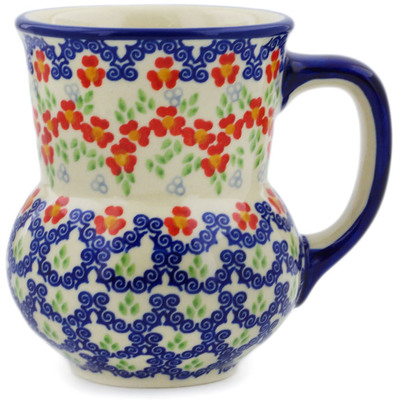 Polish Pottery Mug 15 oz Red Chains UNIKAT
