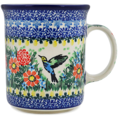 Polish Pottery Mug 15 oz Solo Hummingbird UNIKAT