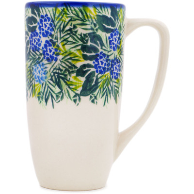 Polish Pottery Mug 15 oz Thistle