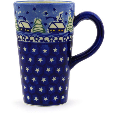 Polish Pottery Mug 15 oz Village Stars UNIKAT