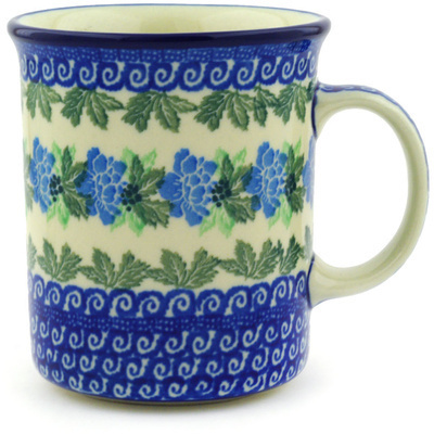 Polish Pottery Mug 15 oz Waves Of Flowers