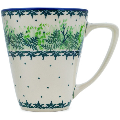 Polish Pottery Mug 16 oz Fresh Fern UNIKAT