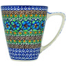 Polish Pottery Mug 16 oz Mardi Gras UNIKAT