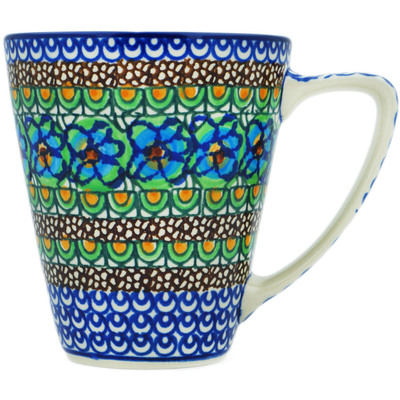 Polish Pottery Mug 16 oz Mardi Gras UNIKAT