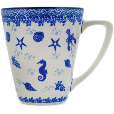 Polish Pottery Mug 16 oz Marine Life