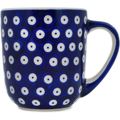 Polish Pottery Mug 16 oz Peacock Eyes