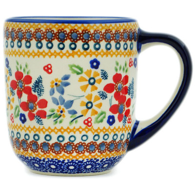 Polish Pottery Mug 16 oz Summer Bouquet UNIKAT