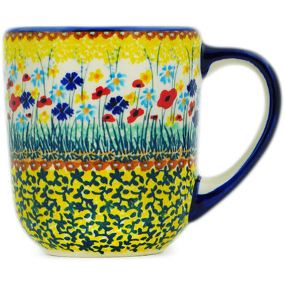 Polish Pottery Mug 16 oz Sunshine Meadow UNIKAT