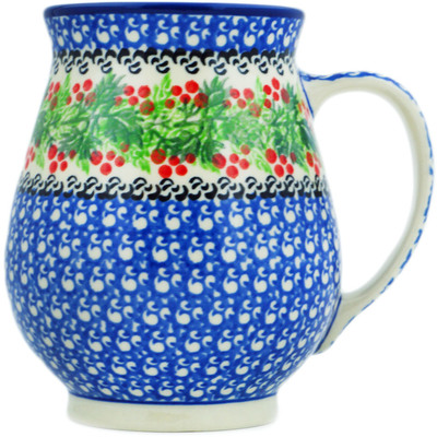 Polish Pottery Mug 17 oz Blooming Rowan