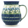 Polish Pottery Mug 17 oz Blue Daisy Circle