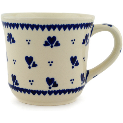 Polish Pottery Mug 17 oz Blue Heart Trio