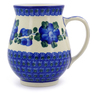 Polish Pottery Mug 17 oz Blue Poppies