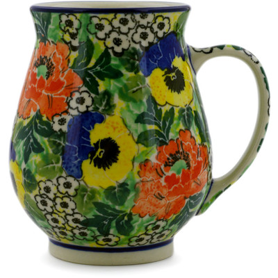 Polish Pottery Mug 17 oz Breathtaking UNIKAT