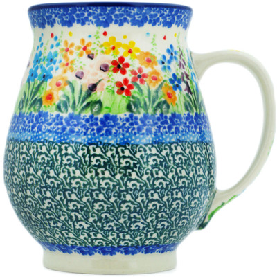 Polish Pottery Mug 17 oz Colors Of The Wind UNIKAT