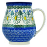 Polish Pottery Mug 17 oz Crazy Daisy