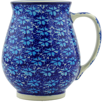 Polish Pottery Mug 17 oz Deep Into The Blue Sea