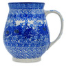 Polish Pottery Mug 17 oz Dreams In Blue UNIKAT