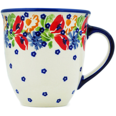 Polish Pottery Mug 17 oz Flower Garden UNIKAT