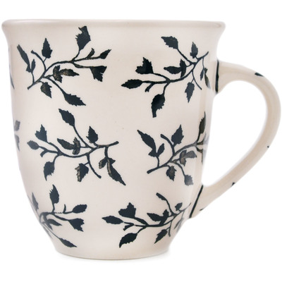 Polish Pottery Mug 17 oz Forest Silhouette