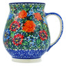 Polish Pottery Mug 17 oz Fresh Blossoms UNIKAT