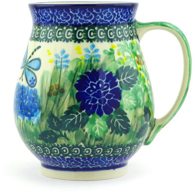 Polish Pottery Mug 17 oz Garden Delight UNIKAT