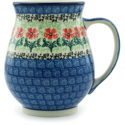 Polish Pottery Mug 17 oz Maraschino