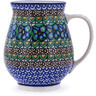 Polish Pottery Mug 17 oz Mardi Gras UNIKAT