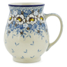 Polish Pottery Mug 17 oz Pansy Parade UNIKAT