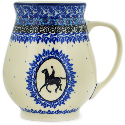 Polish Pottery Mug 17 oz Pony Promenade