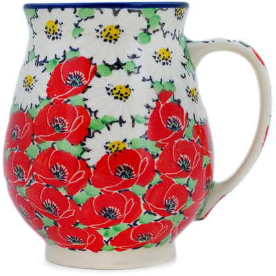 Polish Pottery Mug 17 oz Spring Blossom Harmony UNIKAT