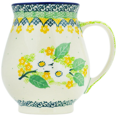 Polish Pottery Mug 17 oz Spring On The Branch UNIKAT