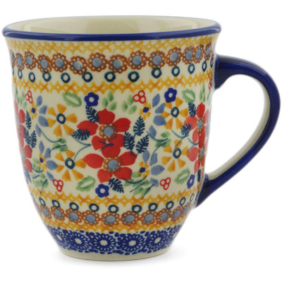 Polish Pottery Mug 17 oz Summer Bouquet UNIKAT