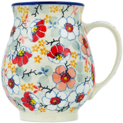 Polish Pottery Mug 17 oz Sweet Floral Bliss UNIKAT