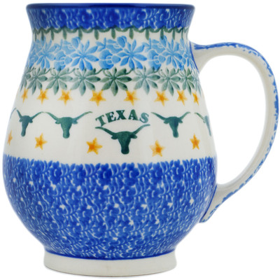 Polish Pottery Mug 17 oz Texas State