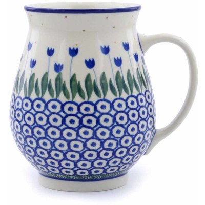 Polish Pottery Mug 17 oz Water Tulip