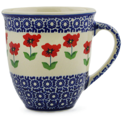 Polish Pottery Mug 17 oz Wind-blown Poppies