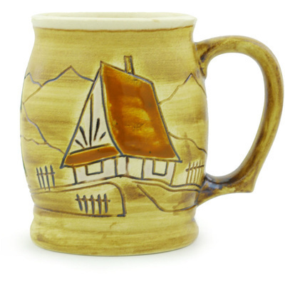 Polish Pottery Mug 18 oz House In The Hills