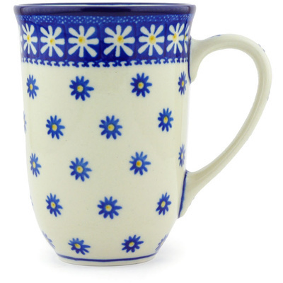 Polish Pottery Mug 19 oz Asters And Daisies
