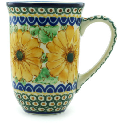 Polish Pottery Mug 19 oz August Sunflowers UNIKAT
