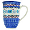 Polish Pottery Mug 19 oz Blooming Blues