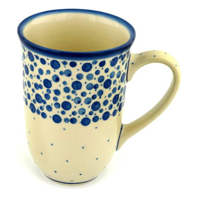 Polish Pottery Mug 19 oz Blue Bubbles