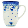 Polish Pottery Mug 19 oz Blue Grapevine