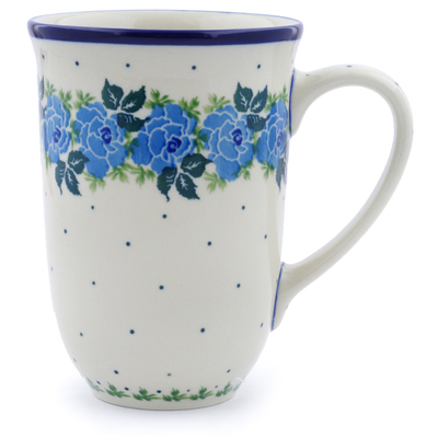 Polish Pottery Mug 19 oz Blue Rose