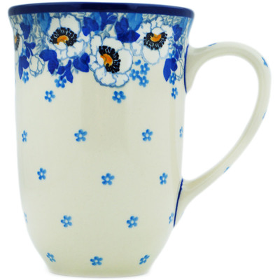 Polish Pottery Mug 19 oz Blue Spring
