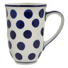 Polish Pottery Mug 19 oz Bold Blue Dots