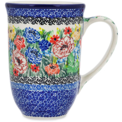 Polish Pottery Mug 19 oz Carnation Valley UNIKAT