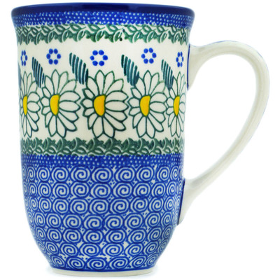 Polish Pottery Mug 19 oz Crazy Daisy