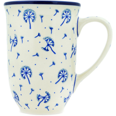 Polish Pottery Mug 19 oz Dandelions, Kites, Wind